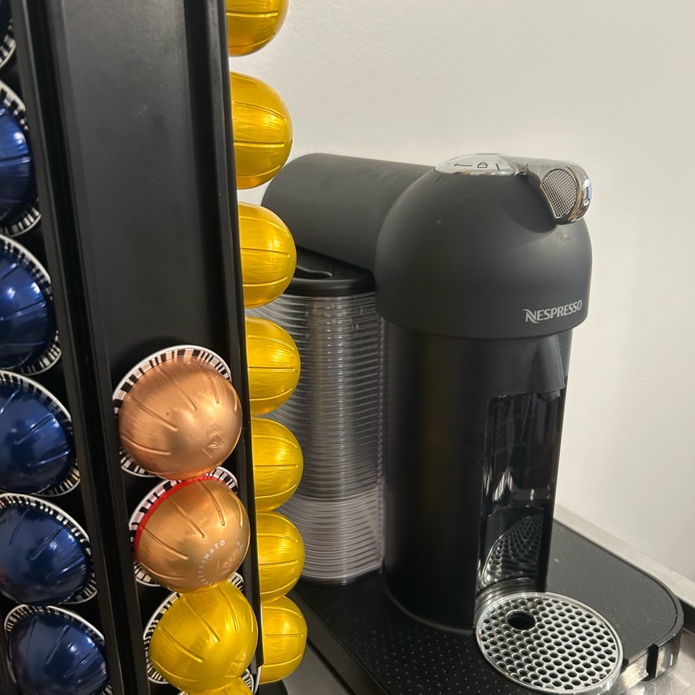 Nespresso Black Coffee Maker with Capsule Holder
